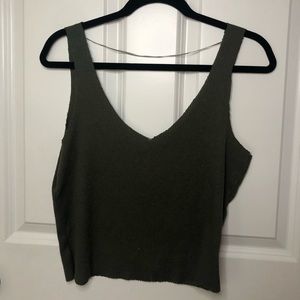 Primark olive ribbed tank top